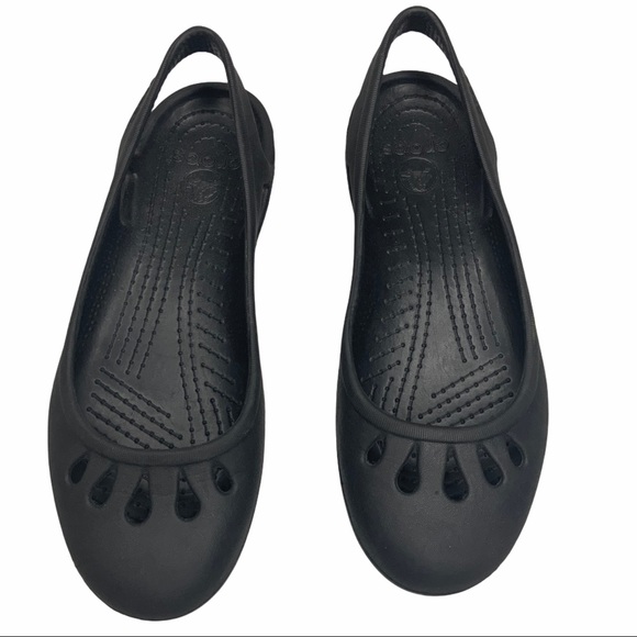 crocs black ballet flats